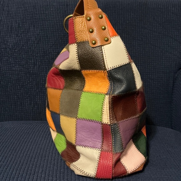 Vintage Patchwork Hobo Leather Bag - Picture 2 of 7